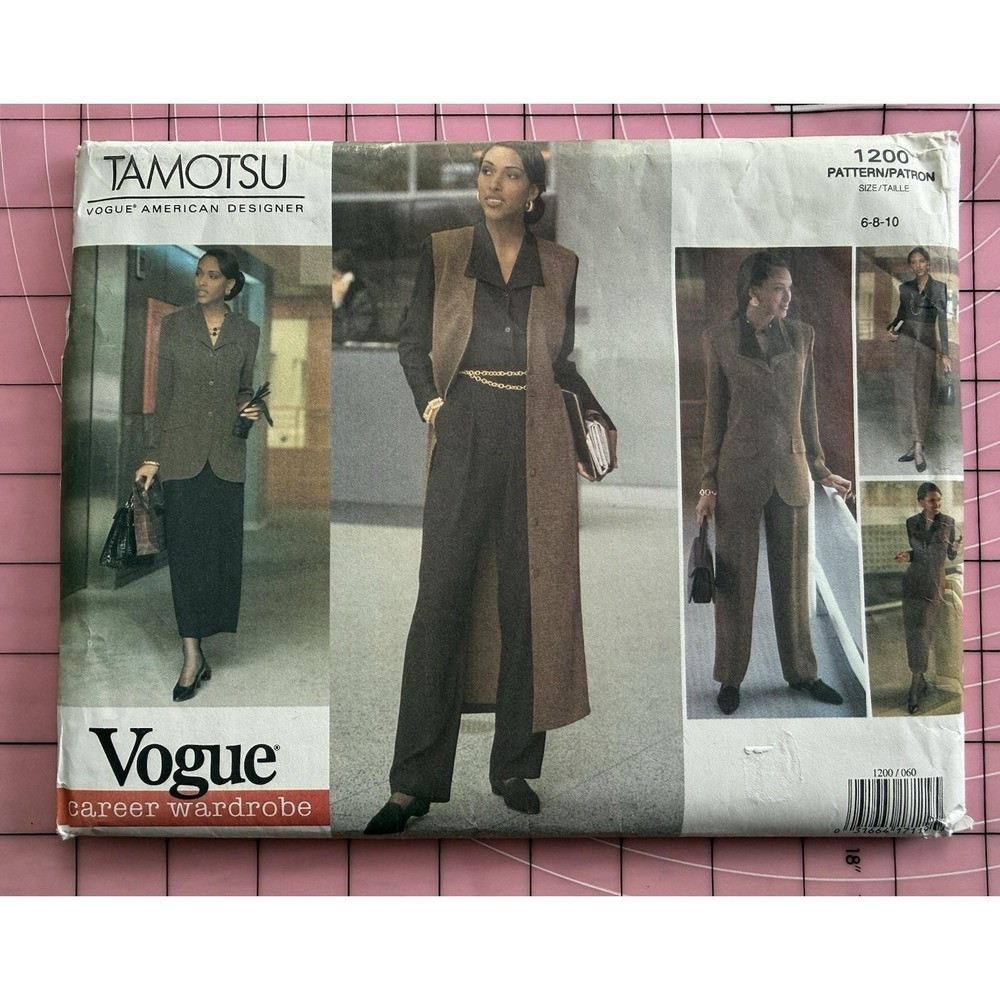 Vogue Career Wardrobe American Designer TAMOTSU Pattern 1200 Misses' 6-10 UC FF